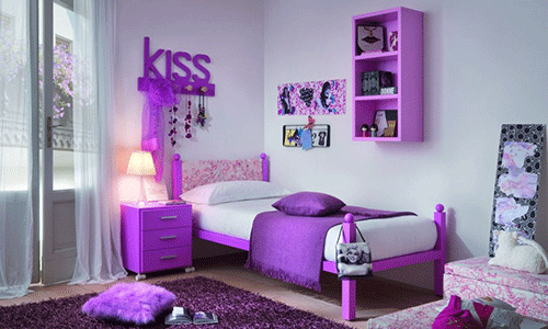 дизайн комнаты в фиолетовом цвете