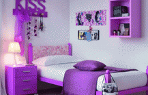 дизайн комнаты в фиолетовом цвете