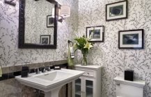 Фотография туалетной комнаты с дизайном в серых тонах